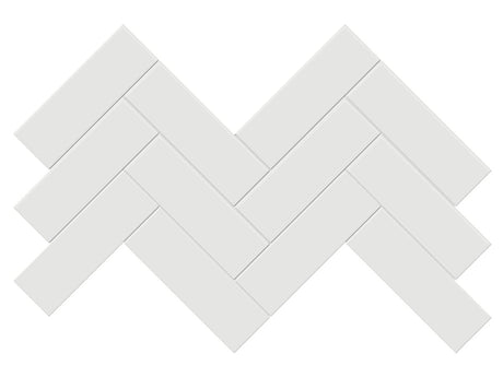 2 X 6 In Herringbone Soho Vintage Grey Glossy Glazed Porcelain Mosaic - BUILDMYPLACE
