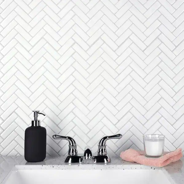 2 X 6 In Herringbone Soho Vintage Grey Matte Glazed Porcelain Mosaic - BUILDMYPLACE