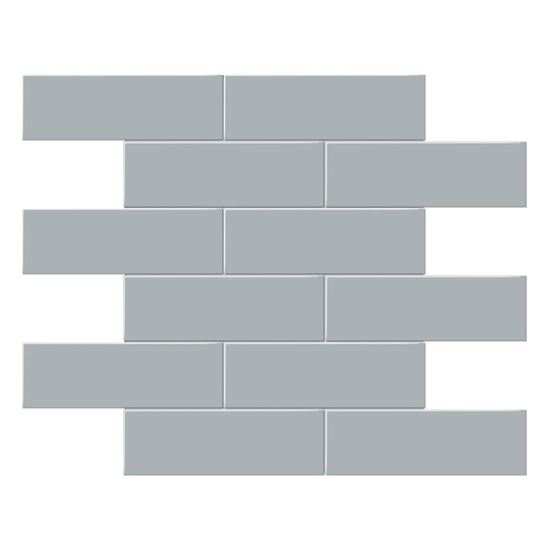 2 x 6 in. Soho Cloud Blue Matte Glazed Porcelain Brick Mosaic - BUILDMYPLACE