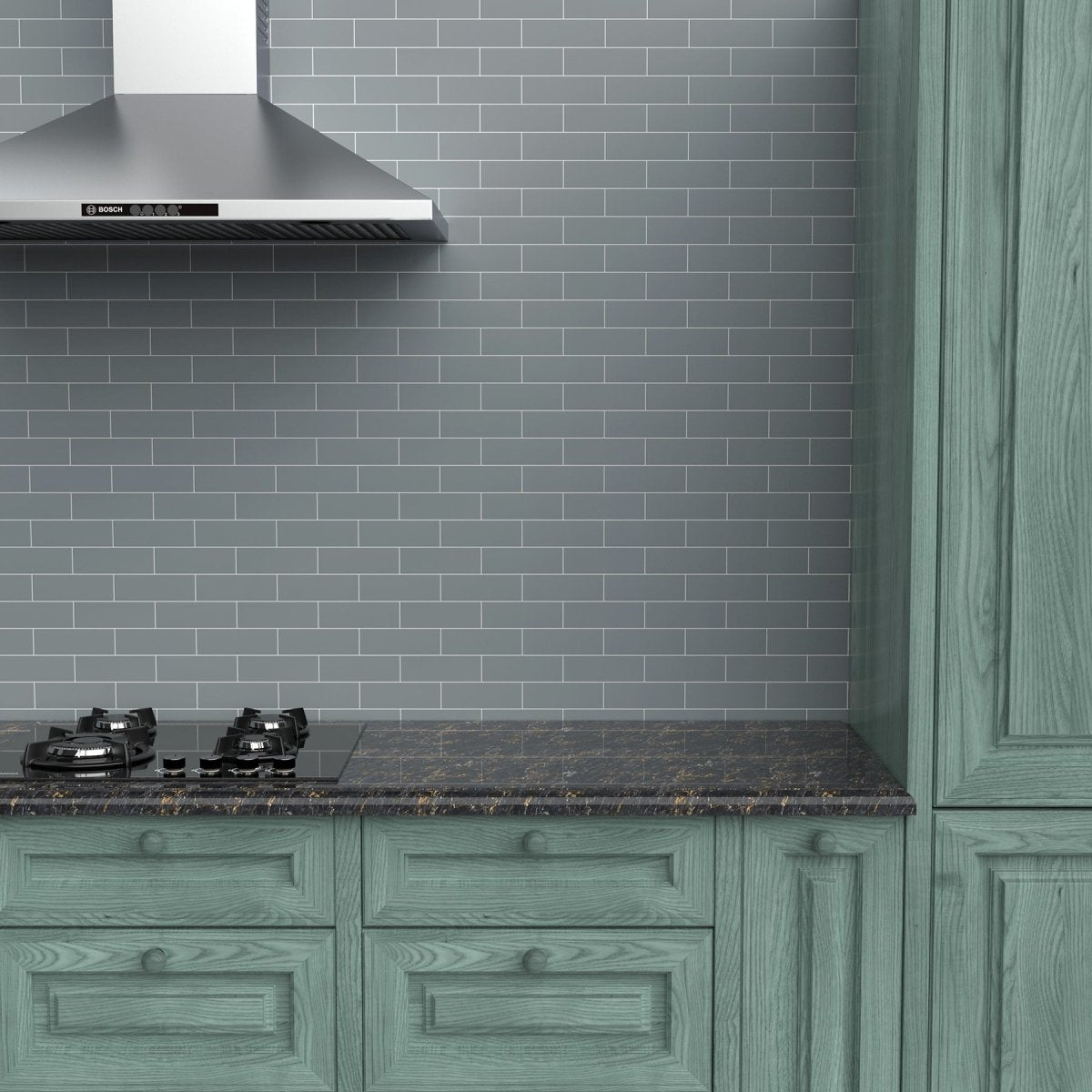 2 x 6 in. Soho Cloud Blue Matte Glazed Porcelain Brick Mosaic - BUILDMYPLACE