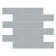 2 x 6 in. Soho Cloud Blue Matte Glazed Porcelain Brick Mosaic - BUILDMYPLACE