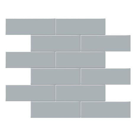 2 x 6 in. Soho Cloud Blue Matte Glazed Porcelain Brick Mosaic - BUILDMYPLACE