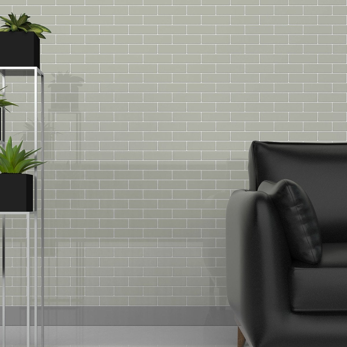 2 x 6 in. Soho Soft Sage Brick Matte Glazed Porcelain Mosaic - BUILDMYPLACE