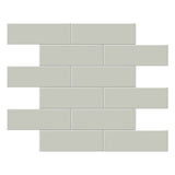 2 x 6 in. Soho Soft Sage Brick Matte Glazed Porcelain Mosaic - BUILDMYPLACE