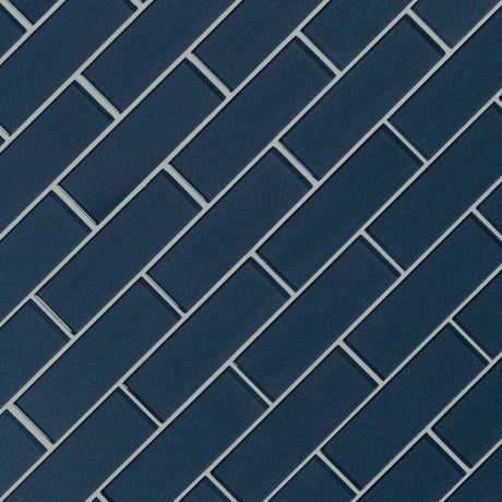 2" X 6" Midnight Blue Glass Subway Mosaic Wall Tile (9.8SQ FT/CTN) - BUILDMYPLACE