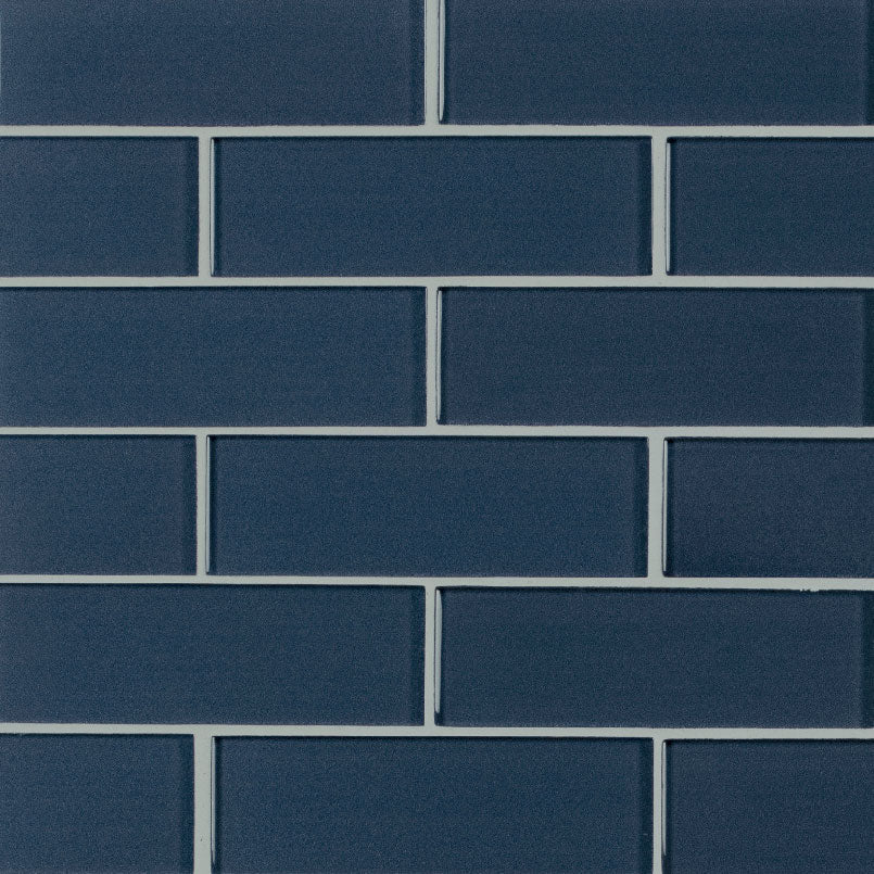 2" X 6" Midnight Blue Glass Subway Mosaic Wall Tile (9.8SQ FT/CTN) - BUILDMYPLACE