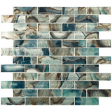 2" X 6" Night Sky Green Glass Subway Brick Mosaic Wall Tile (9.7SQ FT/CTN) - BUILDMYPLACE