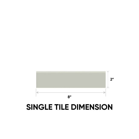 2 x 8 in. Soho Soft Sage Glossy Glazed Ceramic Bullnose Trim - BUILDMYPLACE