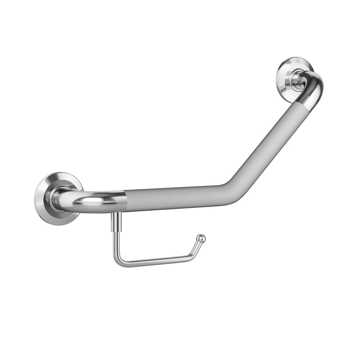 20 In. Ergo Angle Bar with Optional Toilet Paper Holder, ADA Compliant Steel Grab Bar - BUILDMYPLACE