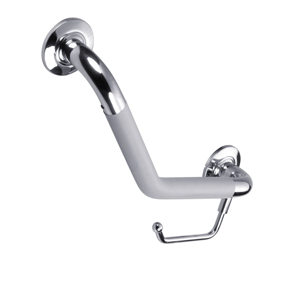 20 In. Ergo Angle Bar with Optional Toilet Paper Holder, ADA Compliant Steel Grab Bar - BUILDMYPLACE