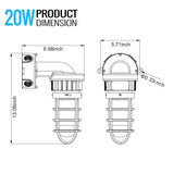 20 Watt LED Explosion Proof Jelly Jar Light, O Series, Non Dimmable, 5000K, 2800LM, AC100 - 277V, IP66 - BUILDMYPLACE