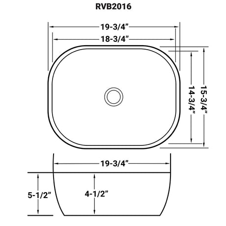 20 x 16 inch Bathroom Vessel Sink Decorative Art Above Vanity Counter - BUILDMYPLACE