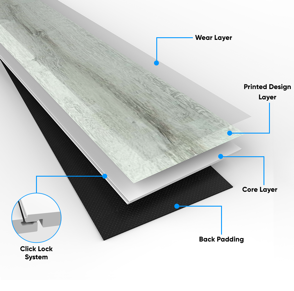 Shaw Floorte Pro Anvil Plus 2032V-01023, Beach Oak Float/Glue Down SPC Vinyl Floor Tiles, 7" x 48" x 4.4mm Thickenss (27.73SQ FT/ CTN)