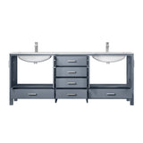 Jacques Dark Grey Freestanding Bathroom Vanity with White Carrara Marble Top, White Square Sink