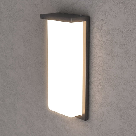 20W Modern LED Outdoor Wall Sconce Light 5000K 600LM White Acrylic Shade, 120 - 277V Non - Dimmable, ETL Listed, Wet Location, Painted Silver Finish - BUILDMYPLACE