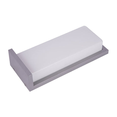 20W Modern LED Outdoor Wall Sconce Light 5000K 600LM White Acrylic Shade, 120 - 277V Non - Dimmable, ETL Listed, Wet Location, Painted Silver Finish - BUILDMYPLACE