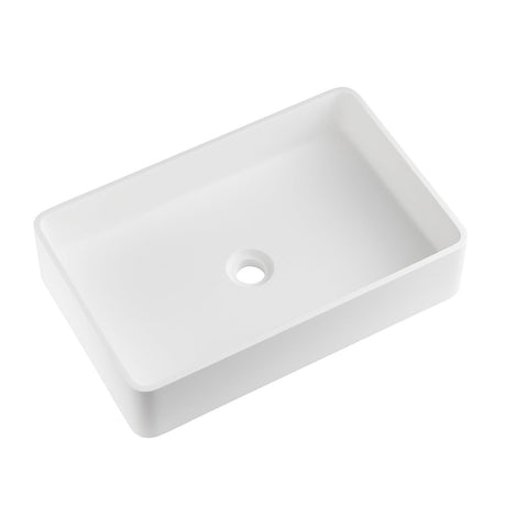 21.25" White Rectangular Vessel Bathroom Sink - BUILDMYPLACE