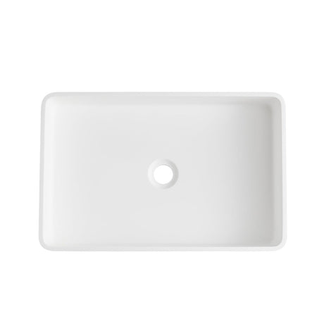 21.25" White Rectangular Vessel Bathroom Sink - BUILDMYPLACE