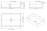 21.25" White Rectangular Vessel Bathroom Sink - BUILDMYPLACE