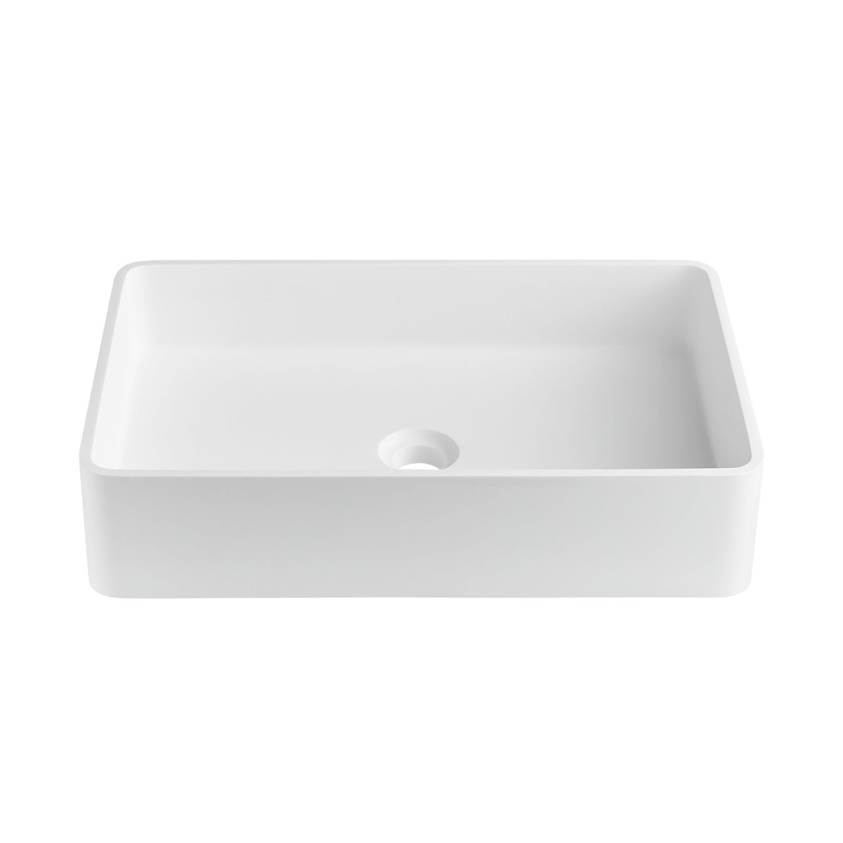 21.25" White Rectangular Vessel Bathroom Sink - BUILDMYPLACE