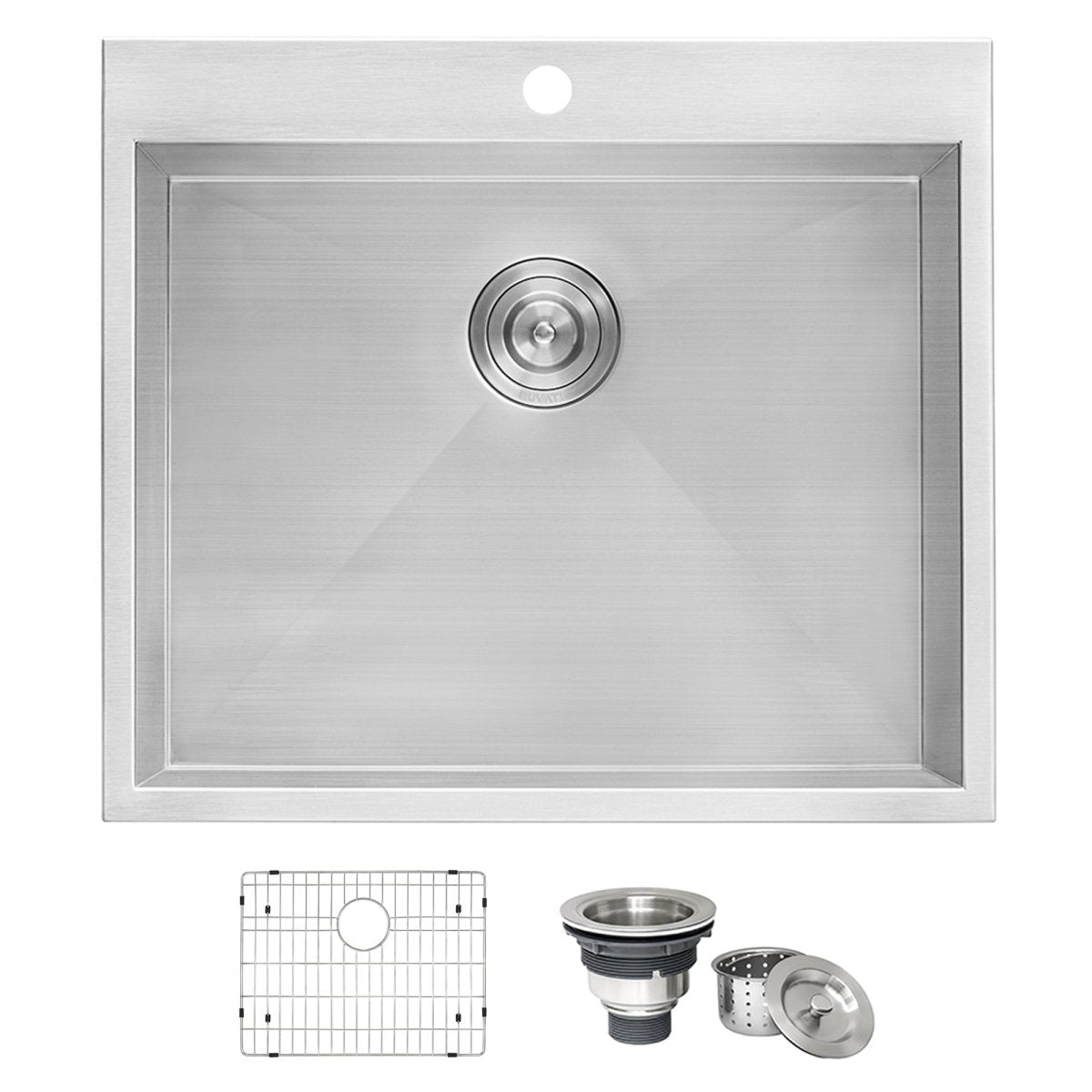 22 Inch Topmount Laundry Deep Utility Sink 16 Gauge Stainless Steel - BUILDMYPLACE