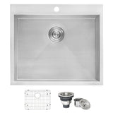 22 Inch Topmount Laundry Deep Utility Sink 16 Gauge Stainless Steel - BUILDMYPLACE