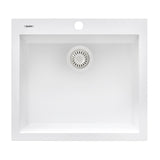 22 x 20 inch Drop - in Topmount Granite Composite Single Bowl Kitchen Sink - BUILDMYPLACE