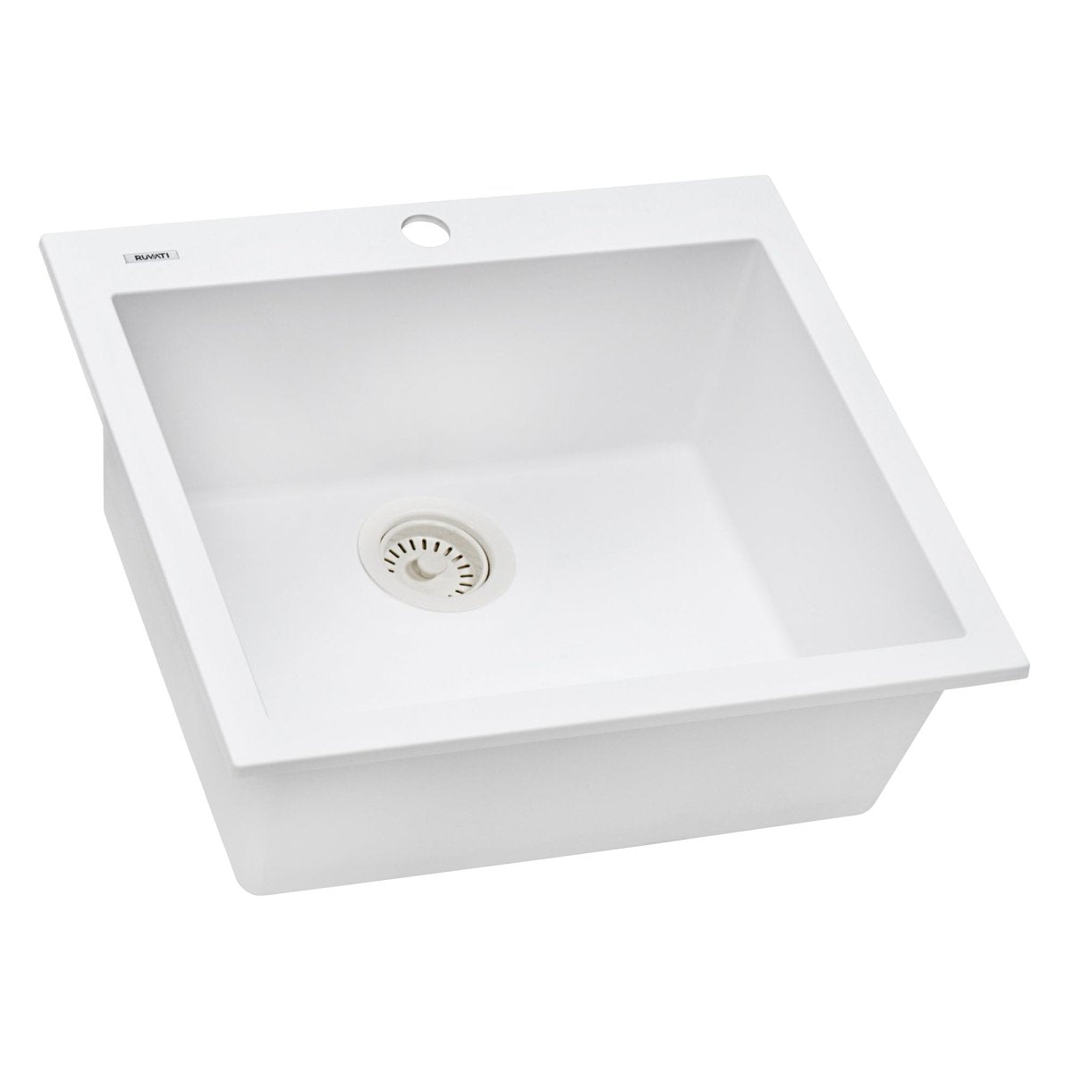 22 x 20 inch Drop - in Topmount Granite Composite Single Bowl Kitchen Sink - BUILDMYPLACE