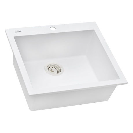 22 x 20 inch Drop - in Topmount Granite Composite Single Bowl Kitchen Sink - BUILDMYPLACE