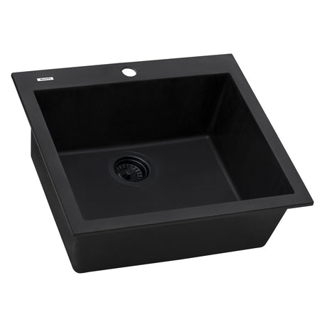 22 x 20 inch Drop - in Topmount Granite Composite Single Bowl Kitchen Sink - BUILDMYPLACE