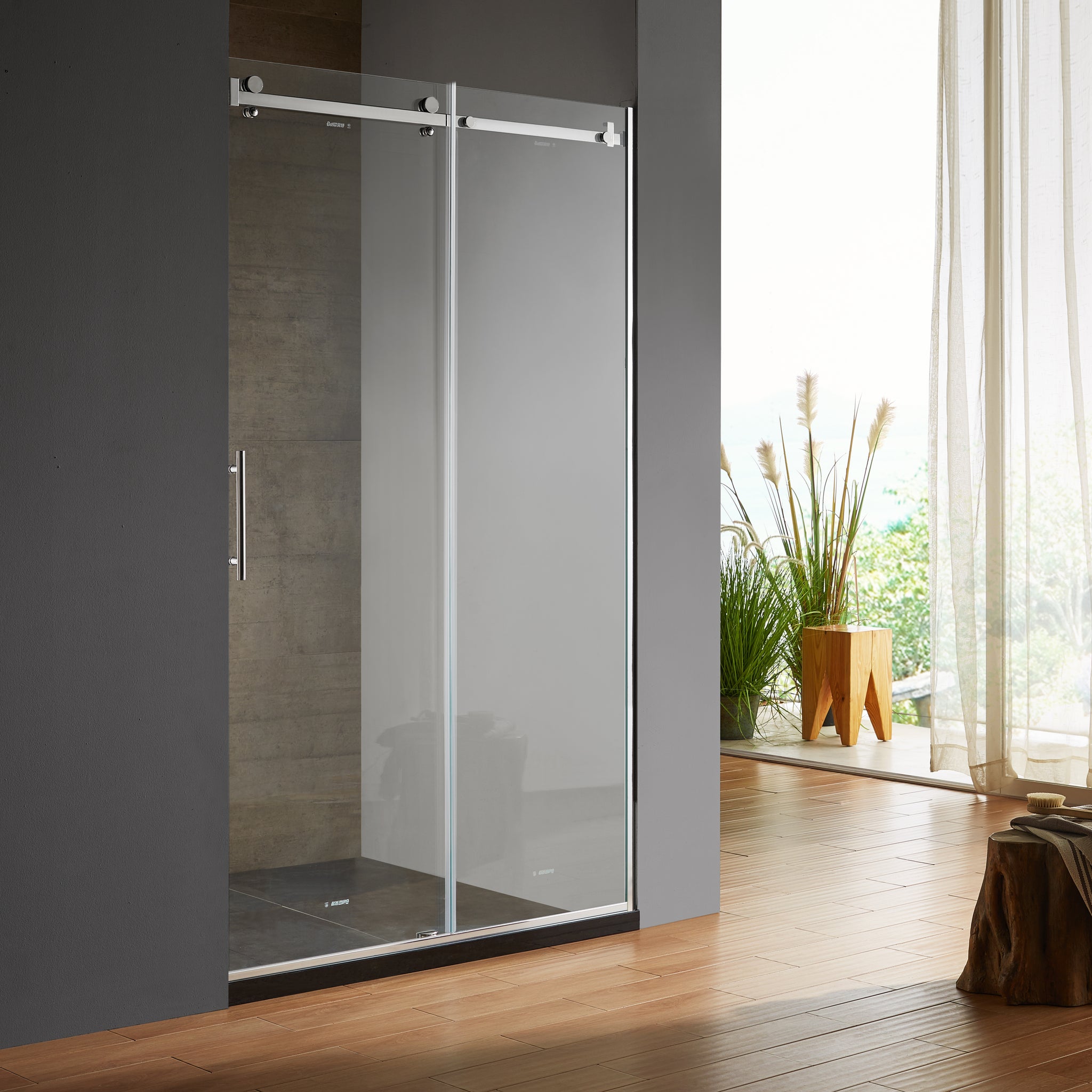 Shower Door - 48" x 80" Bright Chrome