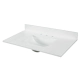 49-in Pure White Quartz Single Sink Bathroom Vanity Top ( Snow White) - 49" x 22" x 3/4"