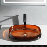 23 inch Transparent Bathroom Sink Glossy Coffee - BUILDMYPLACE