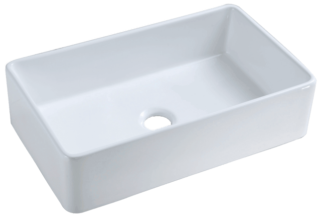 23 Inch White Single Bowl Porcelain Apron Front Kitchen Sink - BUILDMYPLACE