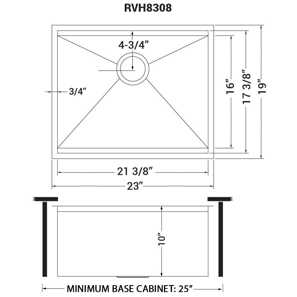 23" Workstation Ledge Bar Prep Kitchen Sink Undermount 16 Gauge Stainless Steel Single Bowl - BUILDMYPLACE