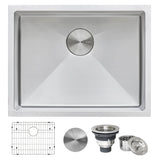 23" x 18" x 12" Deep Laundry Utility Sink Tight Radius Undermount 16 Gauge Stainless Steel - BUILDMYPLACE