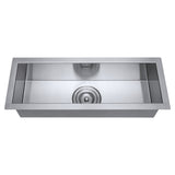 23" x 8" Bar Prep Sink Narrow Trough Undermount 16 Gauge Stainless Steel Single Bowl - BUILDMYPLACE