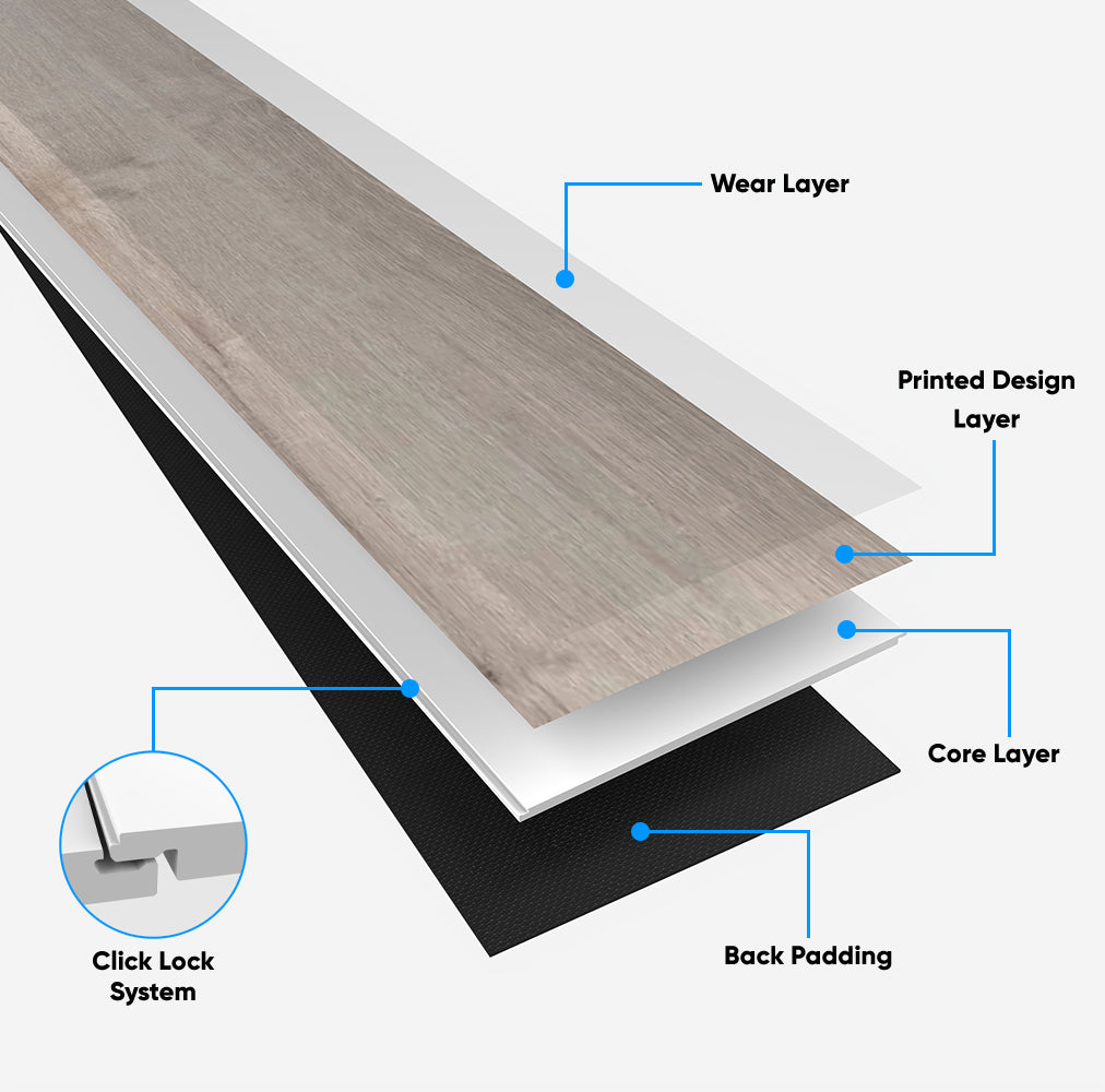 Shaw Floorte Pro Anvil Plus 2357V-01023, Beach Oak SPC In Floating/Glue Down, 7" x 48" x 4.4mm (27.73 SQ FT/ CTN)