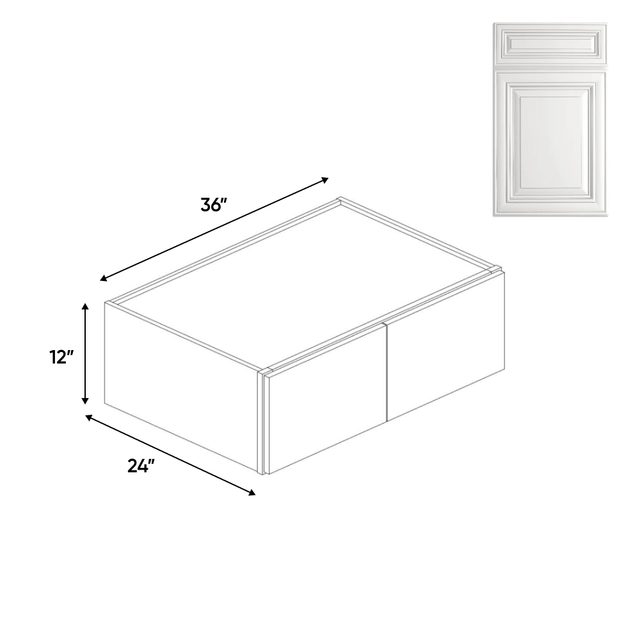 24 Deep Wall Cabinets - 12 in H x 36 in W x 24 in D - AO - Pre Assembled - BUILDMYPLACE