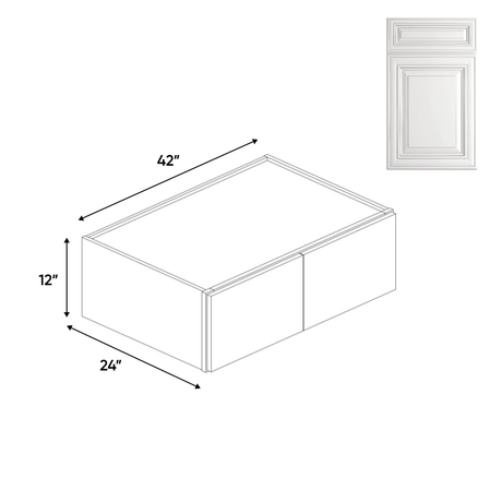 24 Deep Wall Cabinets - 12 in H x 42 in W x 24 in D - AO - Pre Assembled - BUILDMYPLACE