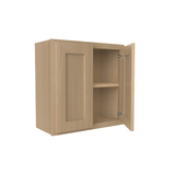 24 Inch High Double Door Wall Cabinet - Luxor Harvest - RTA, 24W x 24H x 12D - BUILDMYPLACE