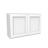 24 Inch High Double Door Wall Cabinet - Luxor White Shaker - Ready To Assemble, 39"W x 24"H x 12"D - BUILDMYPLACE