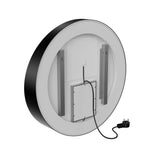 24 Inch Round LED Lighted Bathroom Vanity Mirror with Shelf, Touch Switch, Defogger and CCT Remembrance, CRI 90+, Raven Round Style - BUILDMYPLACE