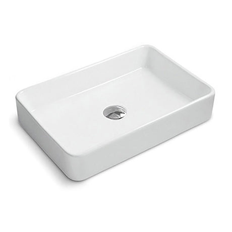 24 x 16 inch Bathroom Vessel Sink White Rectangular Above Counter Porcelain Ceramic - BUILDMYPLACE