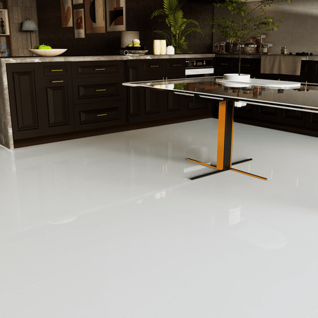 24 X 24 In Prima True White Polished Rectified Glazed Porcelain - BUILDMYPLACE