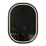 24 x 36 Inch LED Lighted Bathroom Mirror with Gold Frame - Evo Style Led Lighted Mirror - BUILDMYPLACE