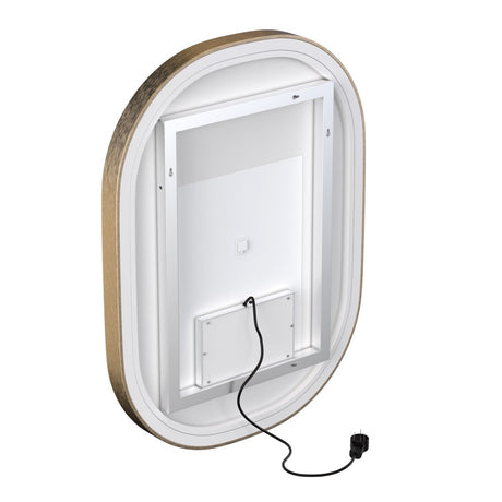 24 x 36 Inch LED Lighted Bathroom Mirror with Gold Frame - Evo Style Led Lighted Mirror - BUILDMYPLACE