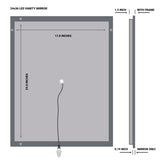 24" x 36" LED Bathroom Lighted Mirror & Defogger On/Off Touch Switch and CCT Changeable with Remembrance, Window Style - BUILDMYPLACE