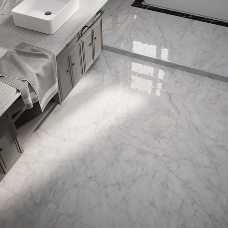 24 X 48 In Plata Carrara Polished Rectified Glazed Porcelain - BUILDMYPLACE