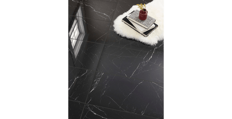 24" x 48" Pietra Black Polished Porcelain Wall & Floor Tile - BUILDMYPLACE